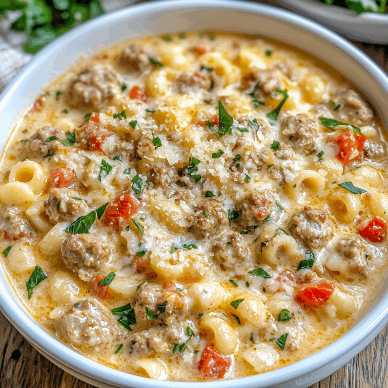 Creamy Parmesan Italian Sausage Ditalini Soup