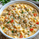 Creamy Parmesan Italian Sausage Ditalini Soup