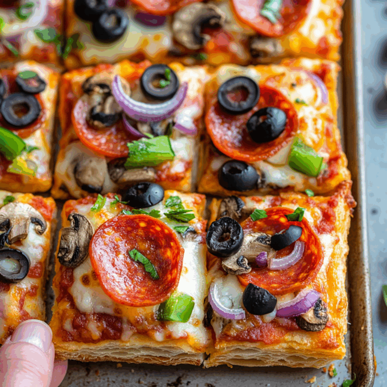 Pizza puff with melted cheese and pepperoni filling