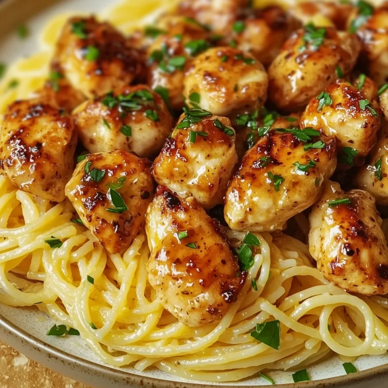 Garlic Butter Chicken Bites with Creamy Pasta