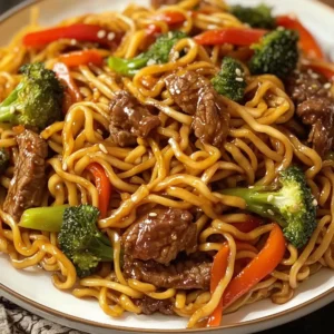 Homemade Beef lo mein