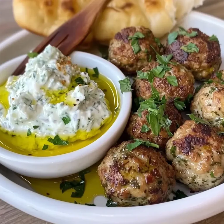 Mediterranean Meatballs with Herbed Tzatziki