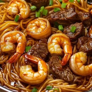Shrimp and Steak Teriyaki Noodles
