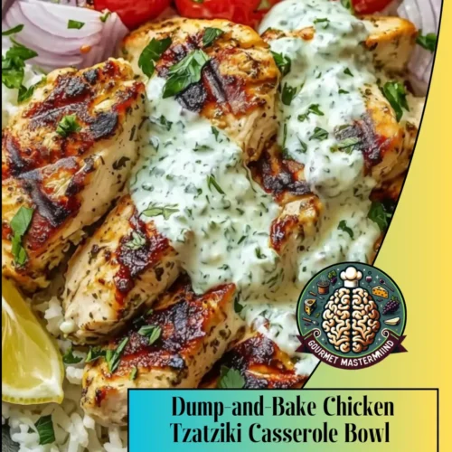Dump and Bake Chicken Tzatziki Casserole Bowl Pinterest Pin