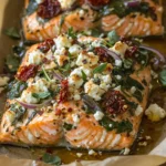 Baked Salmon with Feta & Sun-Dried Tomatoes