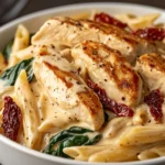 Creamy Tuscan Chicken Pasta Skillet