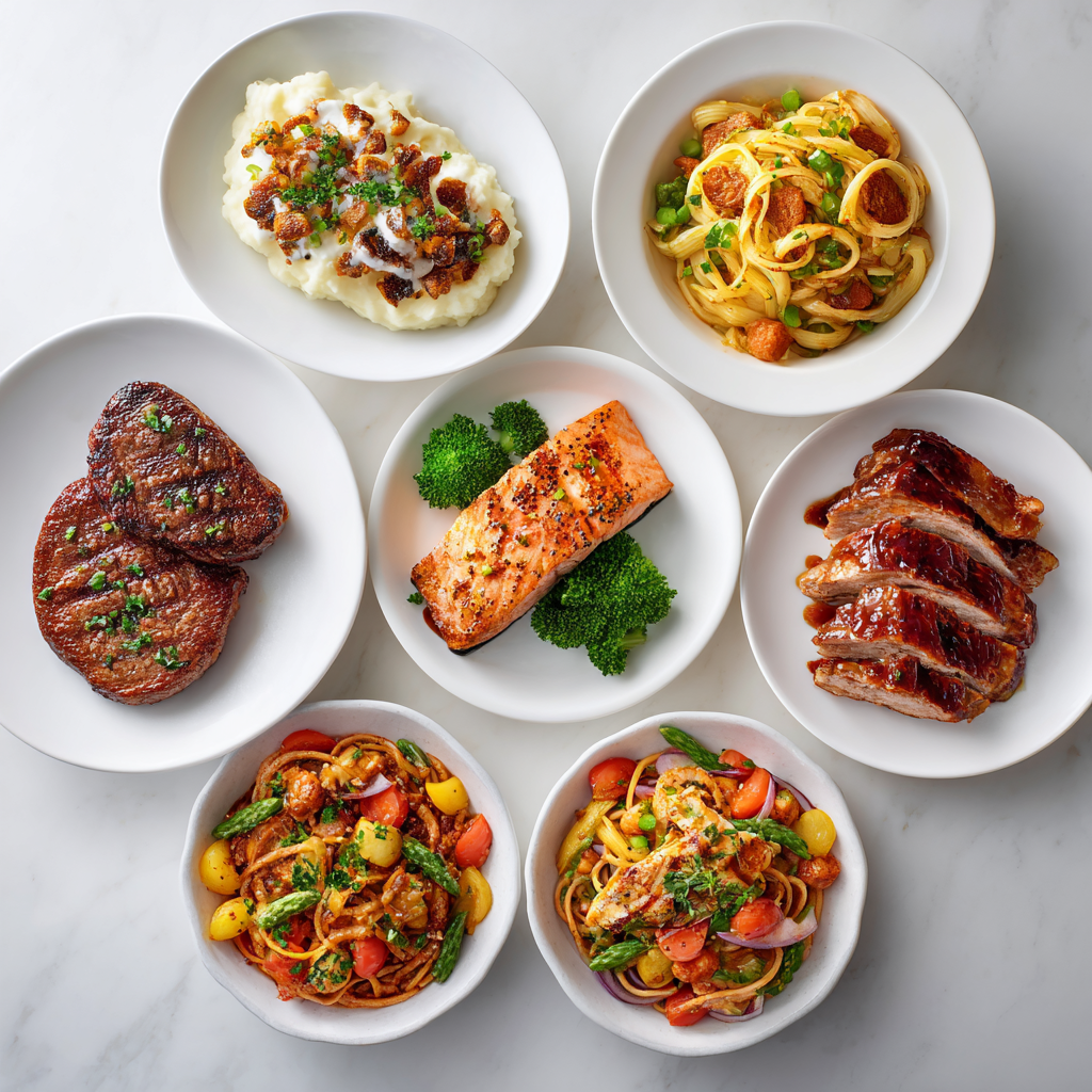 abdou 10 Dinner Top down photorealistic food photography of 4b400a02 216a 450d 933f 88c71e4d14ce 1