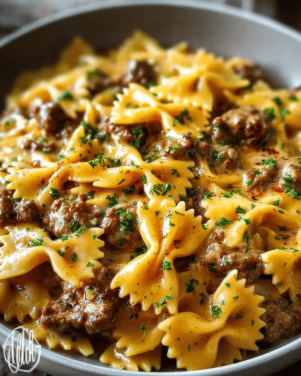 Cheesy Beef Bowtie Pasta: Irresistibly Creamy Garlic Butter Bliss 6 cfb4kormgmaysickidjf