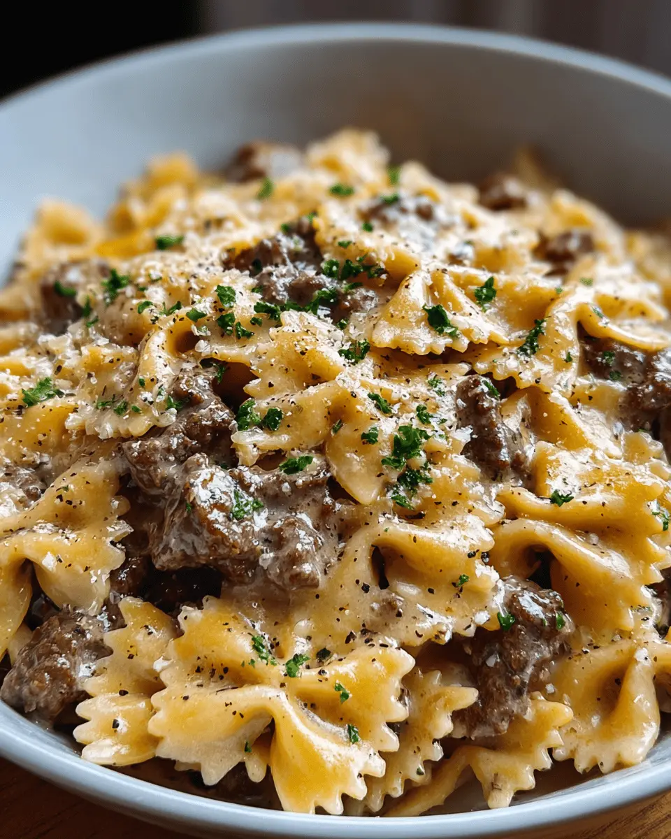 Home 2 Creamy Parmesan Garlic Beef Bowtie Pasta: Easy & Irresistible!