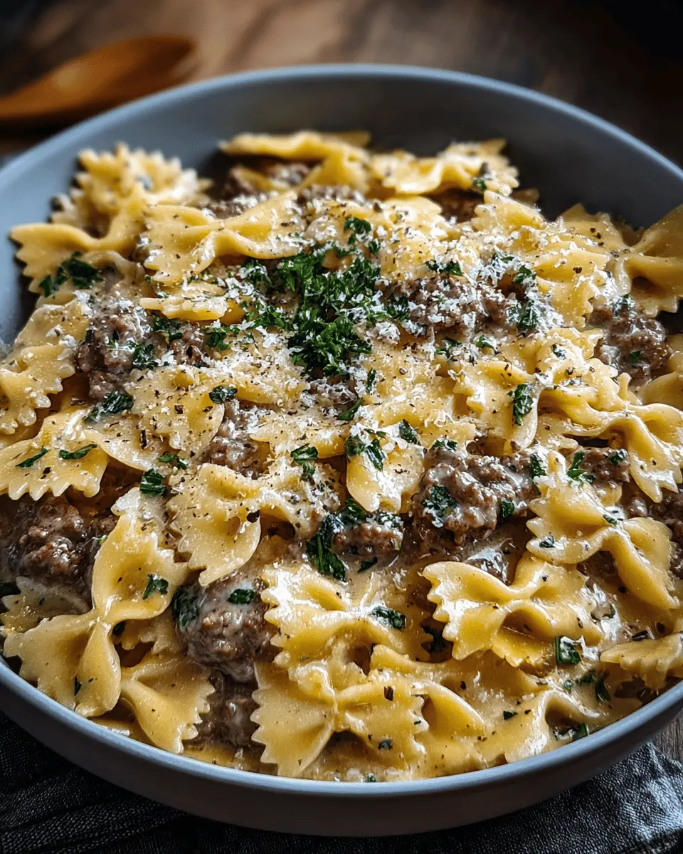 Creamy Parmesan Garlic Beef Bowtie Pasta: Easy & Irresistible! 6