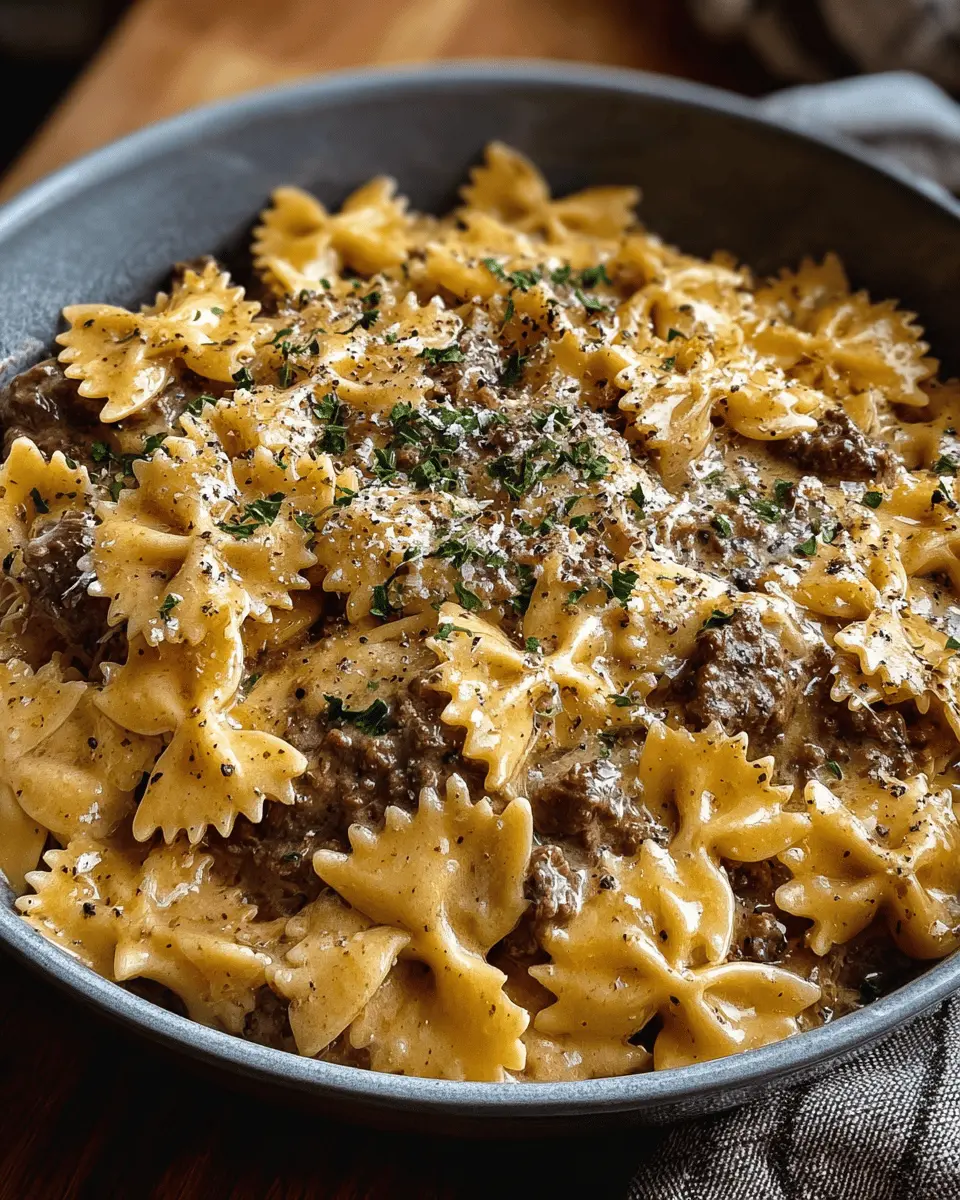 Creamy Parmesan Garlic Beef Bowtie Pasta: Easy & Irresistible! 5